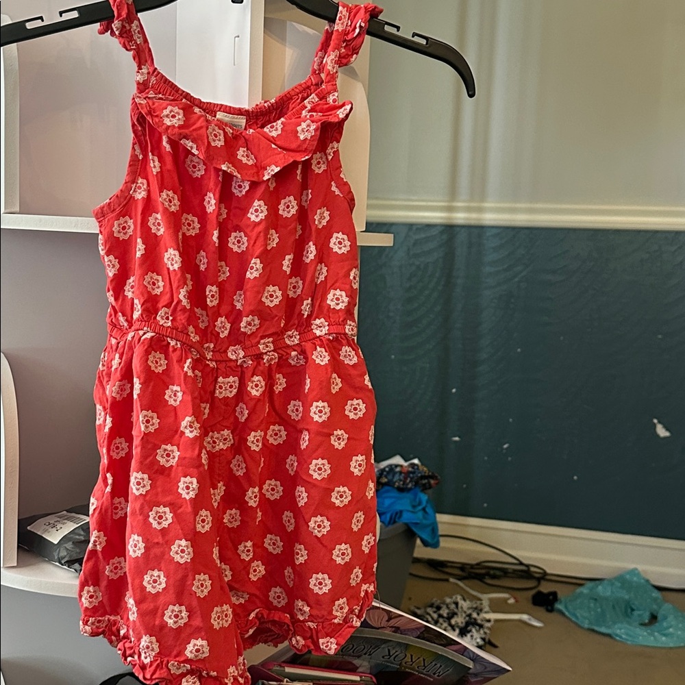 Red Floral Kids romper size 6/6x